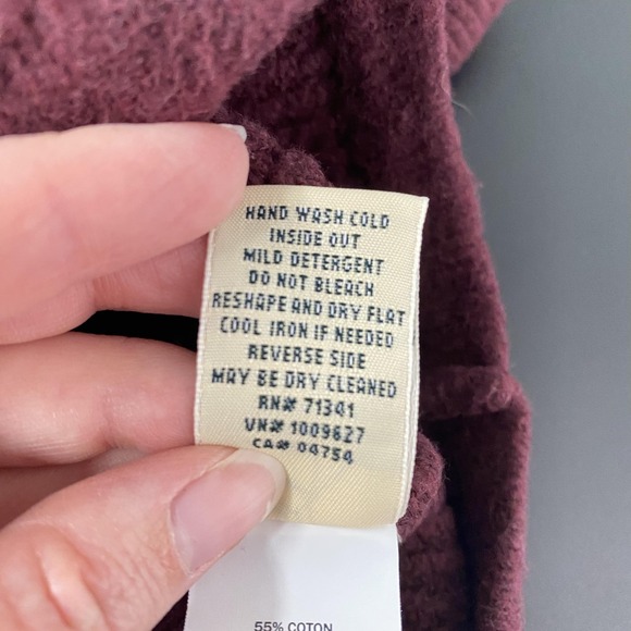 L.L. Bean Cardigan Sweater Womens 2X Plus Purple Full Zip Collared Knit Pockets - Picture 7 of 13